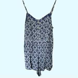 Americans Eagle Blue Patterned Romper in Size Small